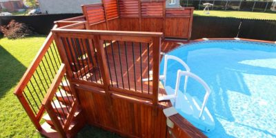 3 Tiered Louvered Privacy Pool Enclosure