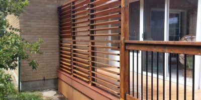 Backyard Privacy Screen with Open Louvers