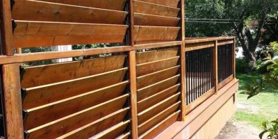 Backyard Privacy Screen with Closed Louvers