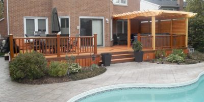 DECKcellence Louvered Privacy Wall for Hot Tub Enclosure 3