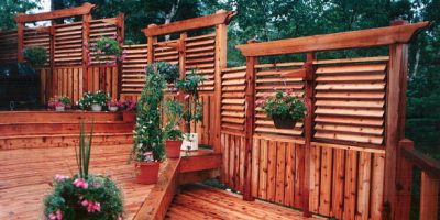 Privacy Shutters for Deck with Louvers