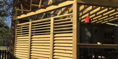 Louvered Deck Railings with Partial Privacy by Matthew from Kentucky