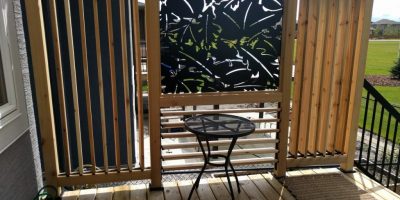 Vertical and Horizontal Louvered Privacy Enhanced Deck Railing by Wilson Loree