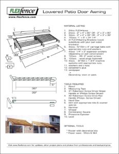 Building a Louvered Patio Door Awning Tools and Materials - FlexFence