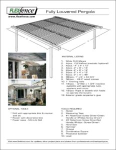 Material List and Tools for Building a Louvered Pergola - FlexFence