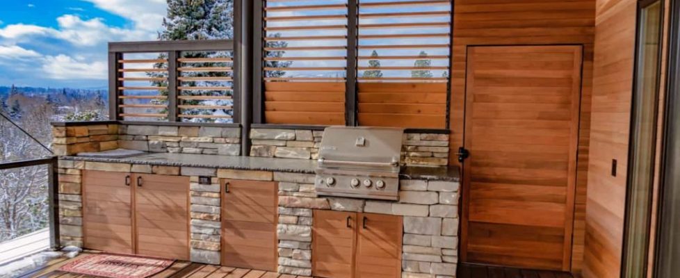 Louvered BBQ Enclosure made with Louver hardware