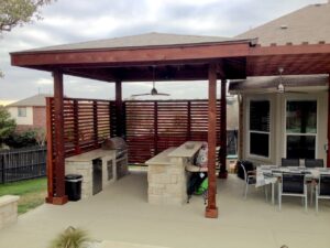 Louvered Outdoor BBQ Enclosure