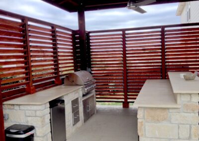 Louvered Outdoor Barbeque Deck