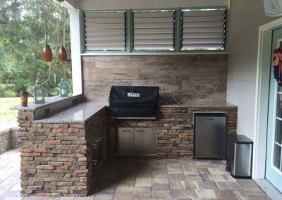 Louvered Outdoor Patio BBQ Enclosure