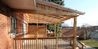 Louvered Pergola with Louvered Wall