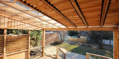 Louvered Pergola with Extra Privacy Louvered Wall