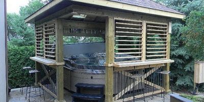 Hot Tub Deck Privacy Louvered Walls