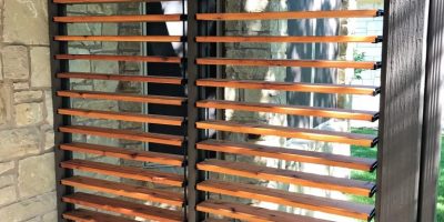 Louvered privacy wall from Georgetown Fence & Deck - Open