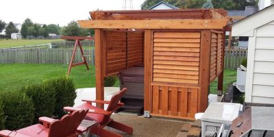Outdoor Louvered Spa Enclosure Unfinished