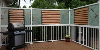 Painted Glass - Privacy Deck Railing