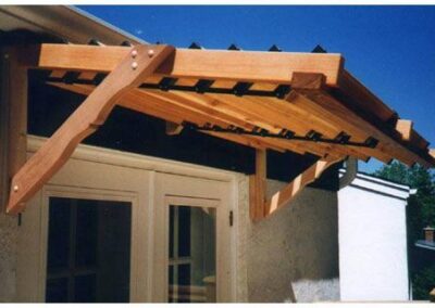 Patio Door Awning with Louvered Roof