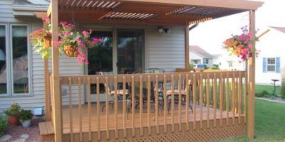 Pergola on Deck With Louver Fences