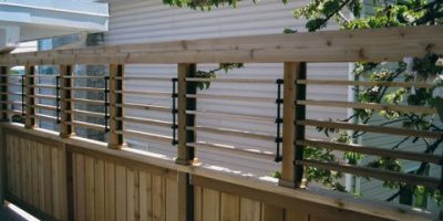 Louvered Railing Tops Open Awnings