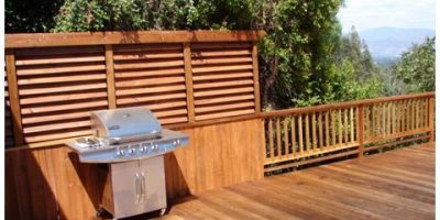 Privacy Fence for Deck with Louvers