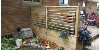 Louvered, Privacy Deck Railings with Lattice Toppings
