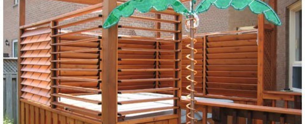 Louvered Hot Tub Enclosure