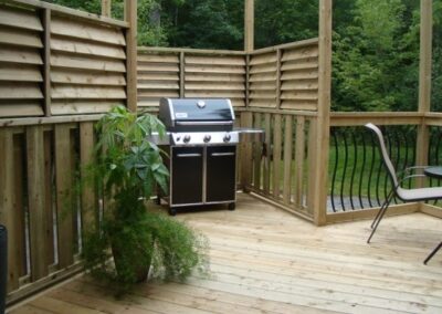 Barbeque deck louvers