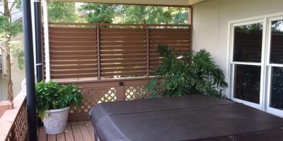 Deck Privacy Fence for Hot Tub Enclosure