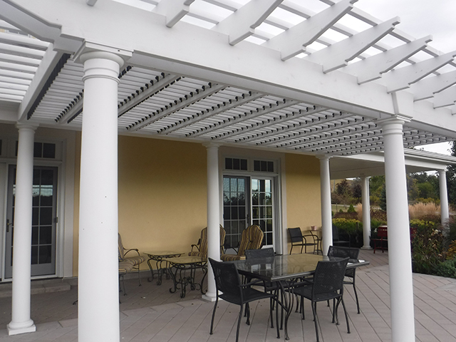 White Pergola Created With Louver Kit by FLEXFence