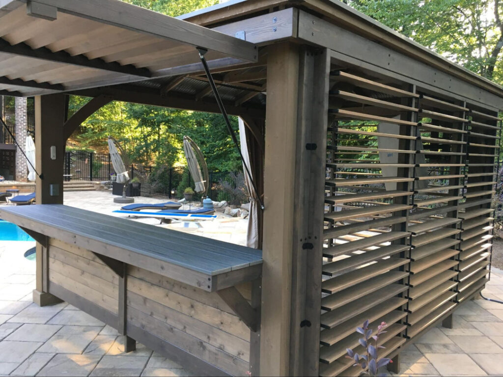 Outdoor BBQ Enclosure Created With FLEXFence Louver Kit Adds Value to Your Home