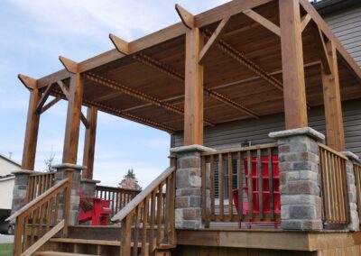 A completed louvered pergola project at Orillia